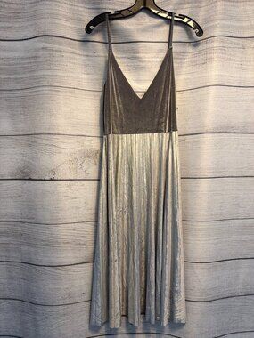 NWT Free Press Silver Velour Dress Size S